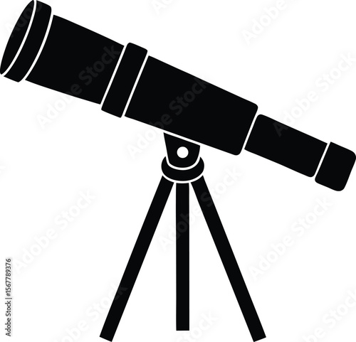 telescope icon silhouette on white background (1).eps