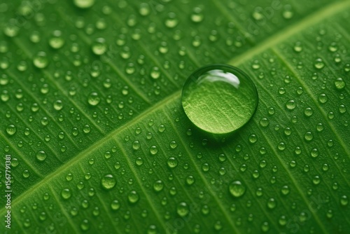 Morning moisture resting on a leaf