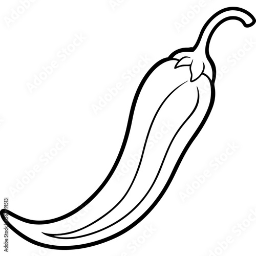 Green chili line art vector