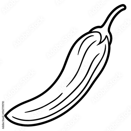 Green chili line art vector