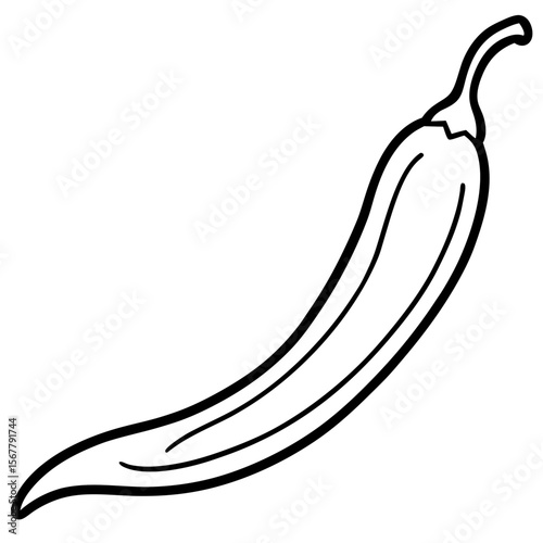 Green chili line art vector