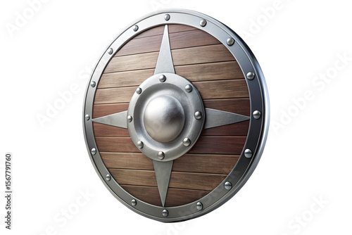 3D Rendering of beautiful, trending and realistic Shield with white background