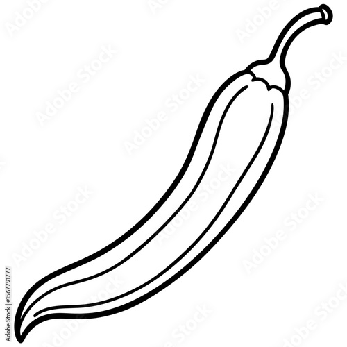 Green chili line art vector