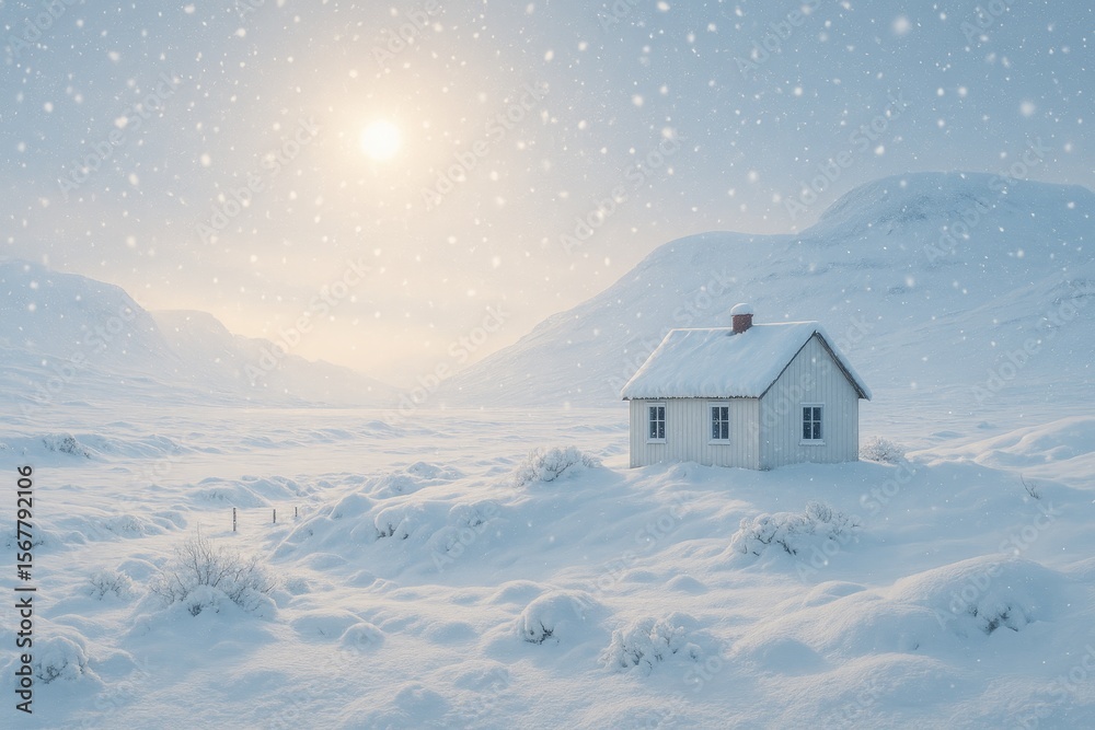 Naklejka premium Intense snowfall affecting the nation