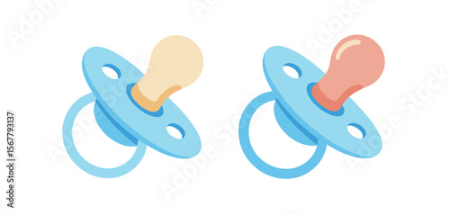 Two Baby Pacifiers in Pastel Colors