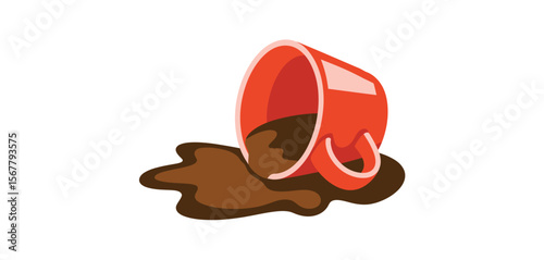 Spilled Coffee from Red Mug