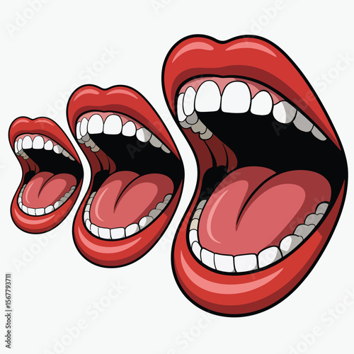 Three Open Mouths in a Row