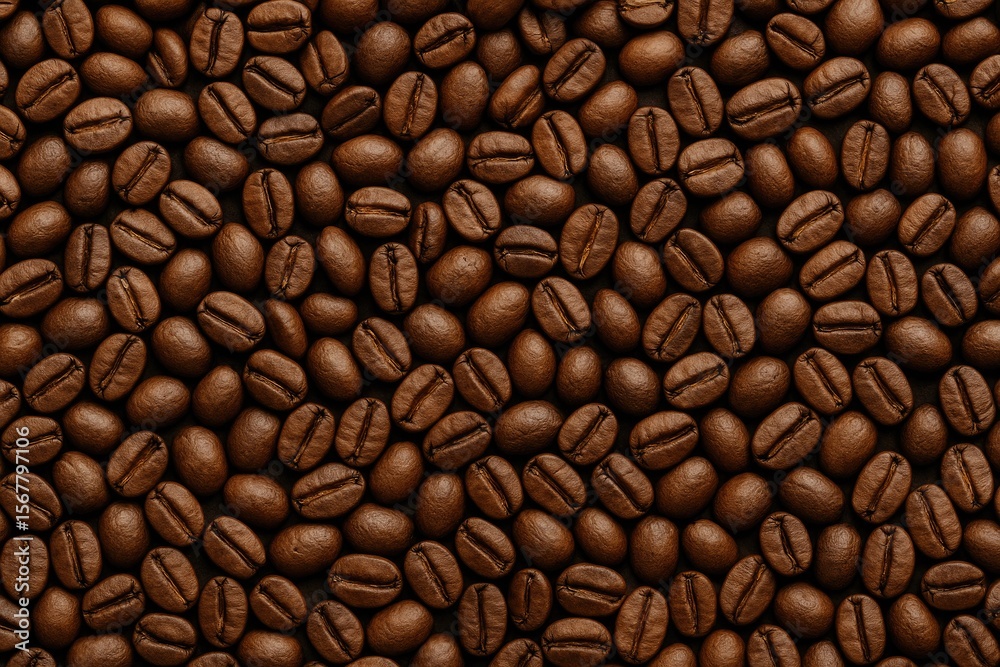 Naklejka premium Unroasted coffee beans showcasing their natural brown hue before grinding for brewing
