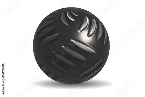 3D black ball, shiny and sparkling, vector illustration