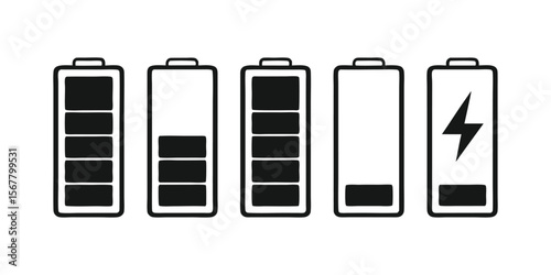 Battery charge level indicators with lightning bolt power