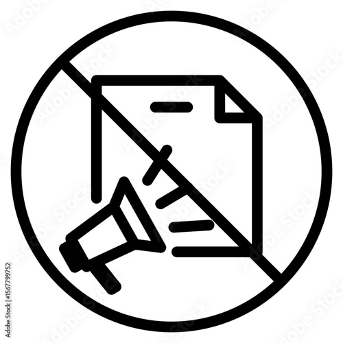 No Promotion Icon - Minimalist Black and White Symbol for Marketing Ban