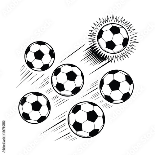 Soccer Balls in Motion Graphic Design