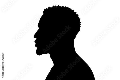 Silhouette Profile of an Individual on a White Background