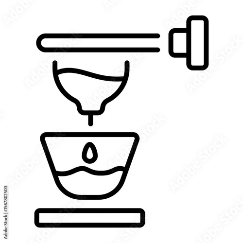 A linear style icon representing extraction