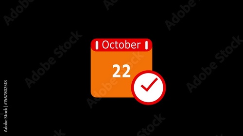 Simple calendar icon animation.  Schedule, appointment, important date concept.