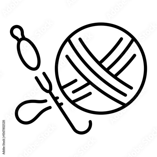 A line style icon showing crochet thread