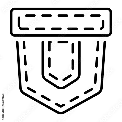 A linear style icon representing denim patch