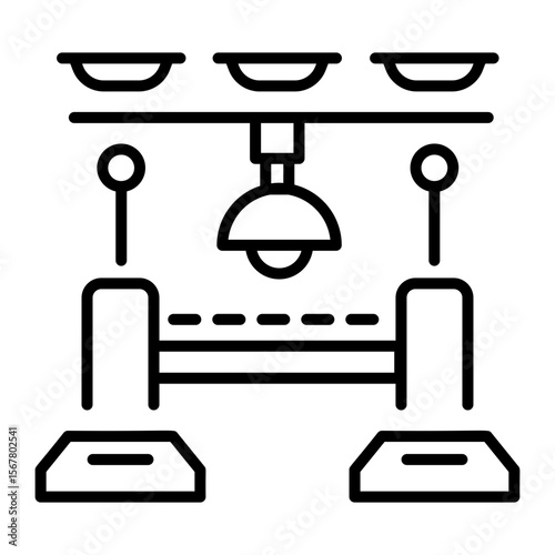 An outline style icon depicting doubling machine