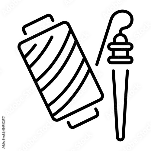 A line style icon showing sewing needle