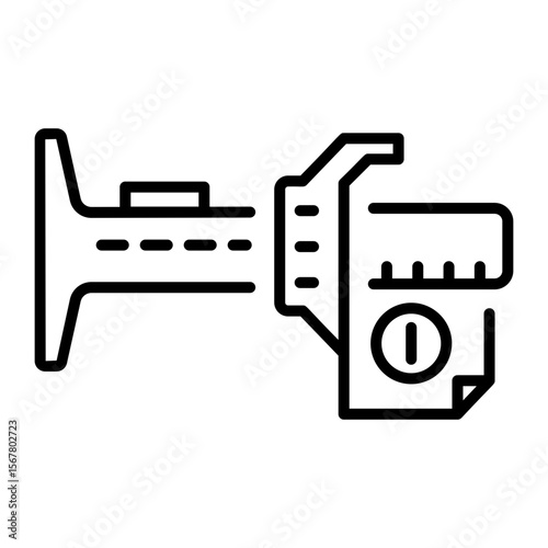 An outline style icon depicting sewing gauge