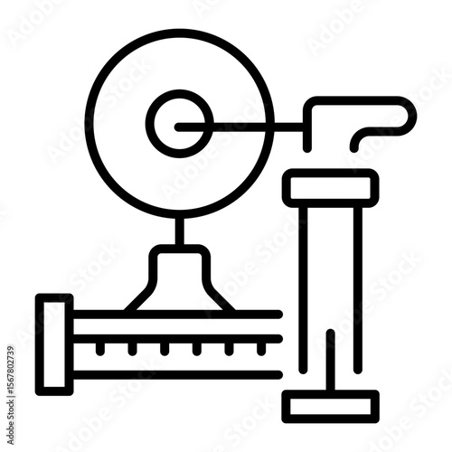 A linear style icon representing spinning machine