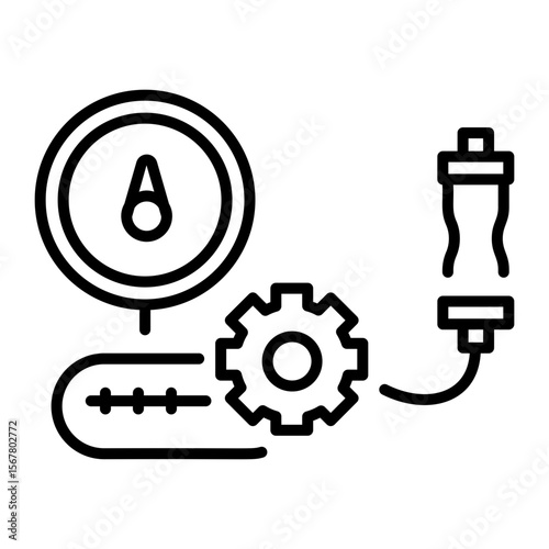 A linear style icon representing stitch regulator