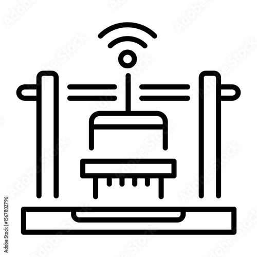 An outline style icon depicting loom interface