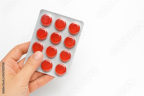 Wallpaper Mural Medicine tablets in blister pack on white background with space for text Torontodigital.ca