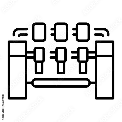 A linear style icon representing combing machine