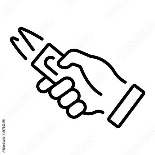 An outline style icon depicting sewing clipper