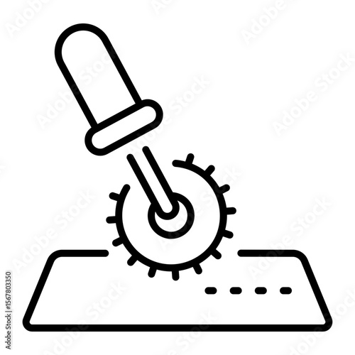 A line style icon showing rotary cutter