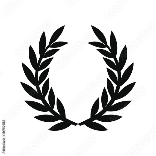Black laurel wreath symbol award victory