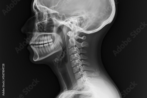 Radiographic imaging of the human cervical vertebrae and skull