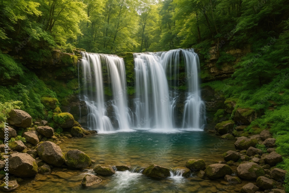 Obraz premium A stunning cascade set in a picturesque setting