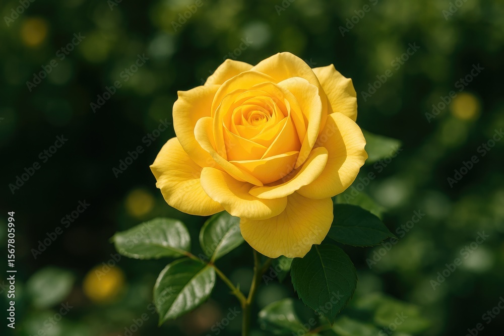 A stunning bloom of yellow roses in a lush garden A stunning bloom of yellow roses in a lush garden