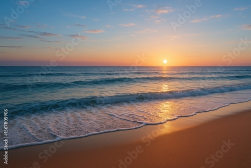 Stunning sunset over the shoreline