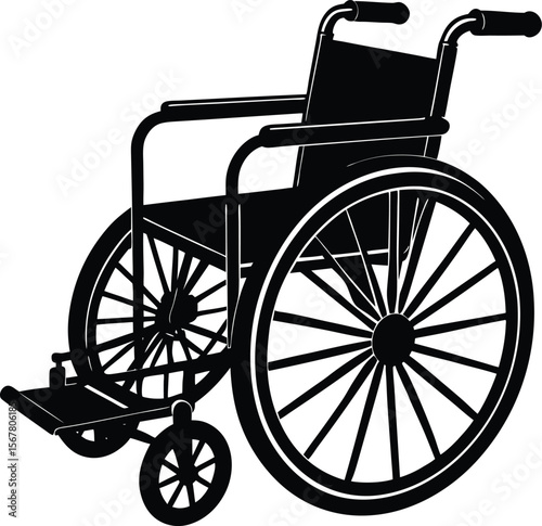 Clean silhouette of a person using a wheelchair for accessibility design