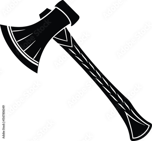 Classic axe silhouette for woodworking projects and crafts