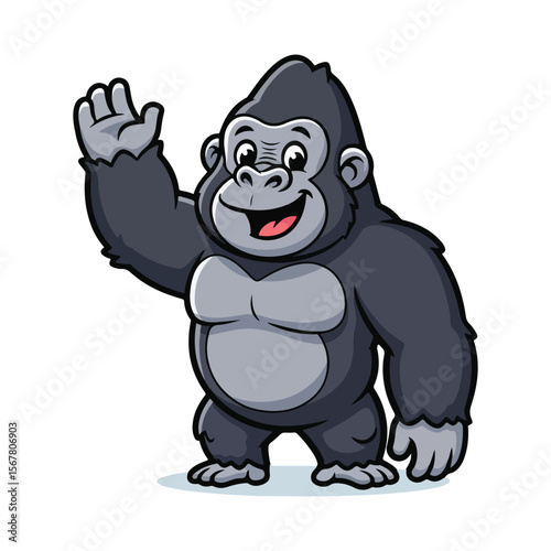Cute Gorilla Vector Illustration 