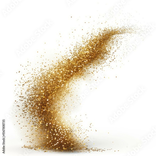 Wallpaper Mural Golden glitter swirling and exploding on white background, creating a luxurious and festive atmosphere Torontodigital.ca