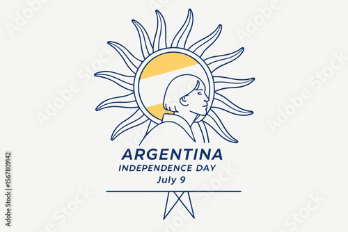 Celebrate Argentina Independence Day with this sun and Inca design, perfect for national holidays and patriotic themes.