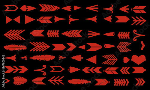 Arrow Icon Bundle Collection – Decorative Arrows, Tribal Symbols, Directional Pointers, and Vector Arrowhead Set in Various Styles