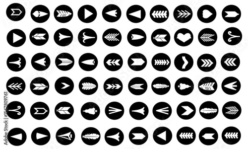 Arrow Icon Bundle Collection – Decorative Arrows, Tribal Symbols, Directional Pointers, and Vector Arrowhead Set in Various Styles