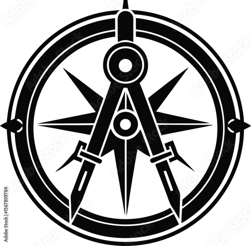 Carpenter s compass tool icon for precision measurement and craftsmanship