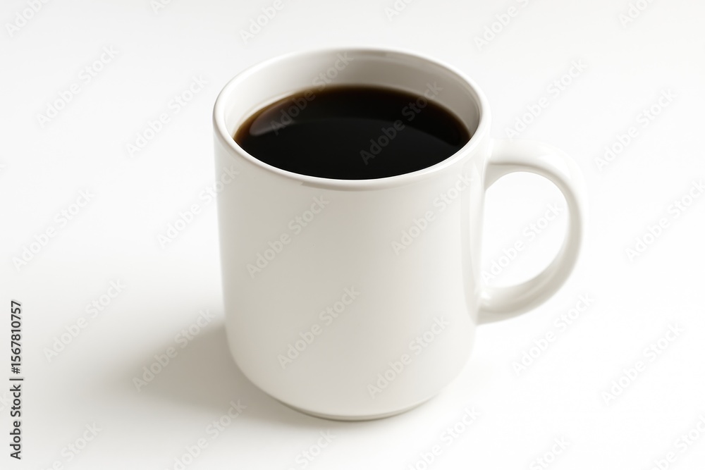 Ceramic mug with a white glaze for beverages like water, tea, or coffee Ceramic mug with a white glaze for beverages like water, tea, or coffee