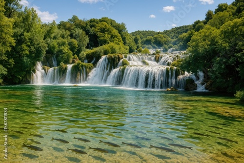 Majestic Cascades in the Krka Nature Reserve
