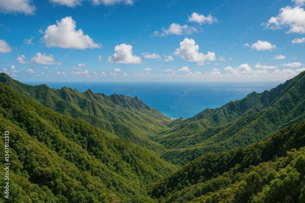 Wide-angle panoramic scene of a mountainous landscape Wide-angle panoramic scene of a mountainous landscape