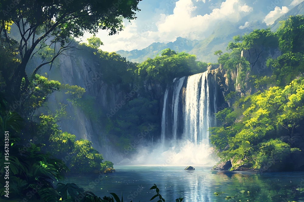 Fototapeta premium waterfall in the forest