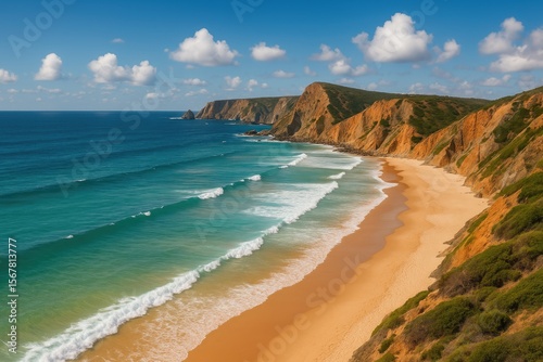 Stunning seaside scenery featuring the Atlantic Ocean and sandy shores
