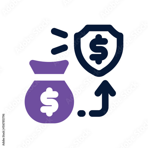 capital protection duotone icon. Sleek and modern vector icon for websites, mobile apps, marketing materials, and corporate design. Fully scalable and ready to use.